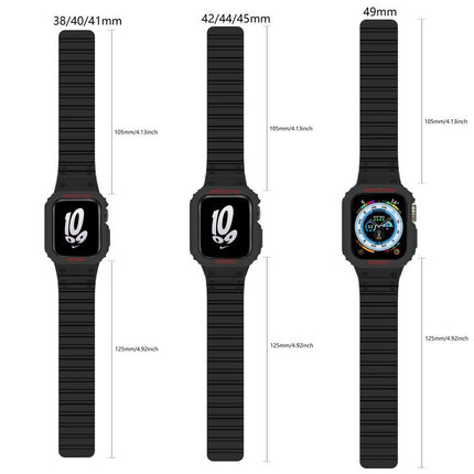 xDfind Magnetic Silicone Watch Band with Integrated Watch Cover, For Apple Watch 42 / 44 / 45mm, For Apple Watch Series 10 / 11 46mm, For Apple Watch Series 10 / 11 42mm, For Apple Watch Ultra 3 / 2 / 1 49mm
