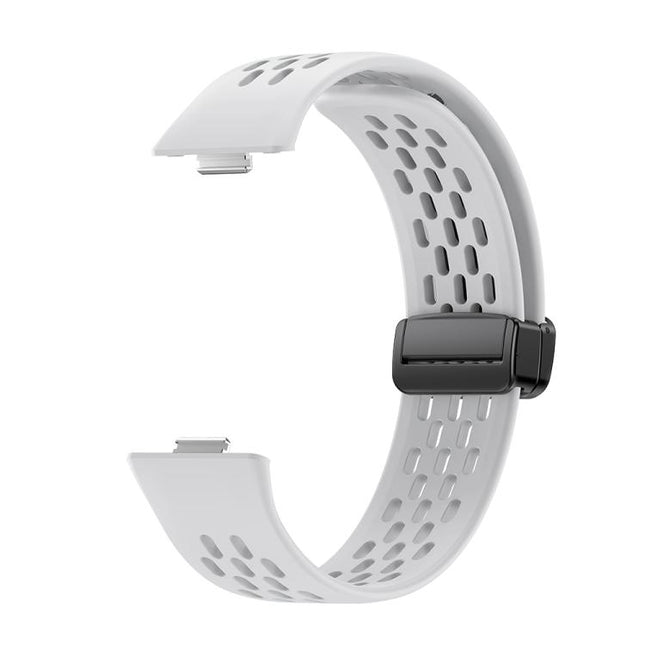 xDfind Hole Style Magnetic Black Buckle Silicone Watch Band, For Huawei Watch Fit4 Pro / Fit4 / Fit3