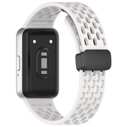xDfind Hole Style Magnetic Black Buckle Silicone Watch Band, For Galaxy Fit3