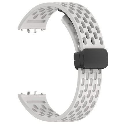 xDfind Hole Style Magnetic Black Buckle Silicone Watch Band, For Galaxy Fit3