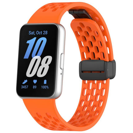 xDfind Hole Style Magnetic Black Buckle Silicone Watch Band, For Galaxy Fit3