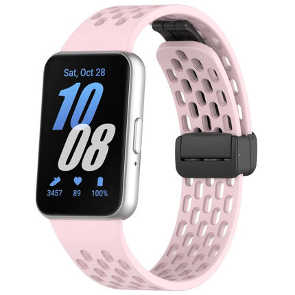 xDfind Hole Style Magnetic Black Buckle Silicone Watch Band, For Galaxy Fit3