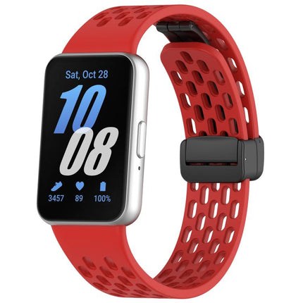 xDfind Hole Style Magnetic Black Buckle Silicone Watch Band, For Galaxy Fit3