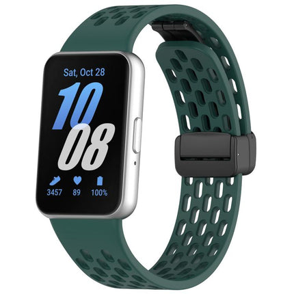 xDfind Hole Style Magnetic Black Buckle Silicone Watch Band, For Galaxy Fit3