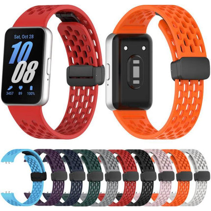 xDfind Hole Style Magnetic Black Buckle Silicone Watch Band, For Galaxy Fit3