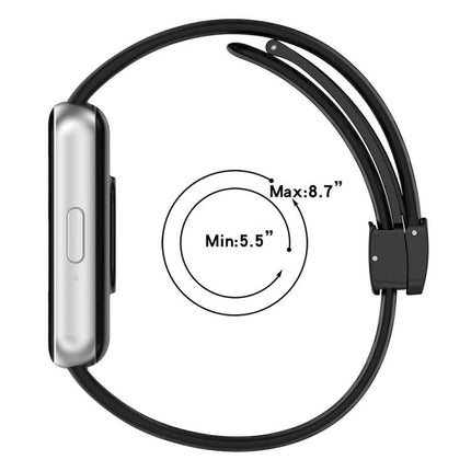 xDfind Hole Style Magnetic Black Buckle Silicone Watch Band, For Galaxy Fit3