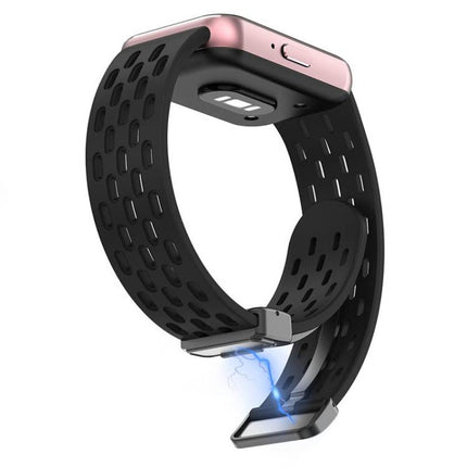 xDfind Hole Style Magnetic Black Buckle Silicone Watch Band, For Galaxy Fit3