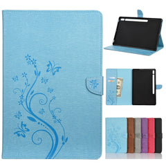 Butterfly Flower Embossing Pattern Horizontal Flip Leather Case with Holder & Card Slots & Wallet, For iPad Pro 11 (2020), For Samsung Galaxy Tab S8+ / Tab S8 Plus /  Tab S7 FE / Tab S7+