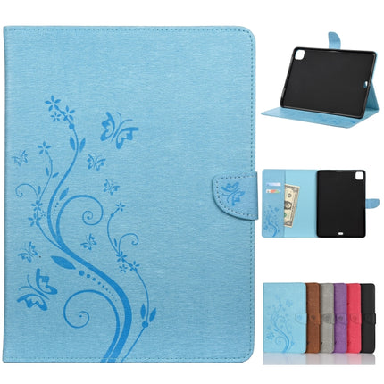 Butterfly Flower Embossing Pattern Horizontal Flip Leather Case with Holder & Card Slots & Wallet, For iPad Pro 11 (2020)