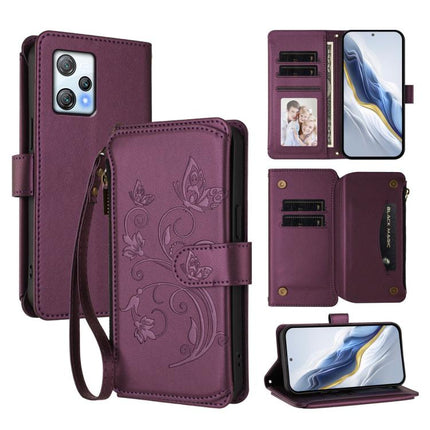 Butterfly Love Flower Multi-card Zipper Wallet Leather Phone Case, For Blackview A52 / A52 Pro, For Blackview A53