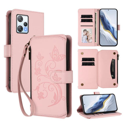 Butterfly Love Flower Multi-card Zipper Wallet Leather Phone Case, For Blackview A52 / A52 Pro, For Blackview A53