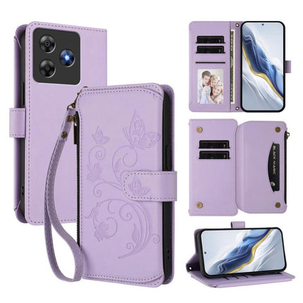 Butterfly Love Flower Multi-card Zipper Wallet Leather Phone Case, For Blackview Wave 8C / 8, For Blackview Shark 9 5G, For Blackview Oscal Modern 8 / Color 8