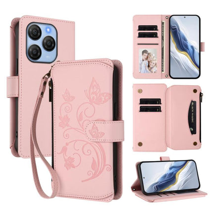 Butterfly Love Flower Multi-card Zipper Wallet Leather Phone Case, For Blackview Wave 8C / 8, For Blackview Shark 9 5G, For Blackview Oscal Modern 8 / Color 8