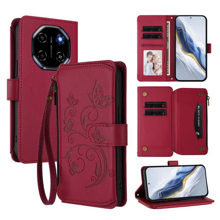 Butterfly Love Flower Multi-card Zipper Wallet Leather Phone Case, For Blackview Oscal Flat 2 / 2C, For Blackview Shark 6, For Blackview Oscal Tiger 13