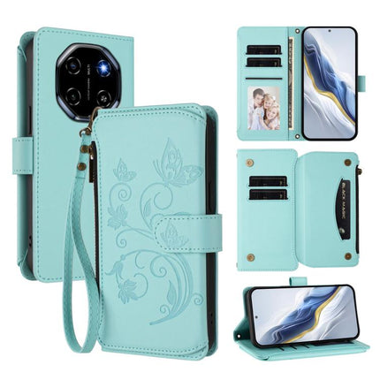 Butterfly Love Flower Multi-card Zipper Wallet Leather Phone Case, For Blackview Oscal Flat 2 / 2C, For Blackview Shark 6, For Blackview Oscal Tiger 13