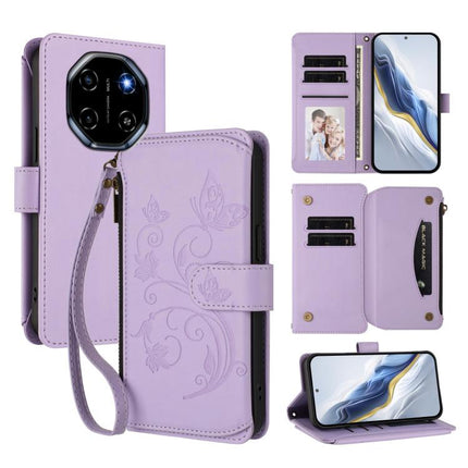 Butterfly Love Flower Multi-card Zipper Wallet Leather Phone Case, For Blackview Oscal Flat 2 / 2C, For Blackview Shark 6, For Blackview Oscal Tiger 13