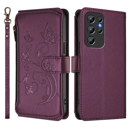 Butterfly Love Flower Multi-card Zipper Wallet Leather Phone Case, For Oukitel C1 Pro / C1, For Oukitel C65 Pro / C65, For Oukitel C58 / C58 Pro