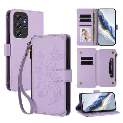 Butterfly Love Flower Multi-card Zipper Wallet Leather Phone Case, For Oukitel C1 Pro / C1, For Oukitel C65 Pro / C65, For Oukitel C58 / C58 Pro