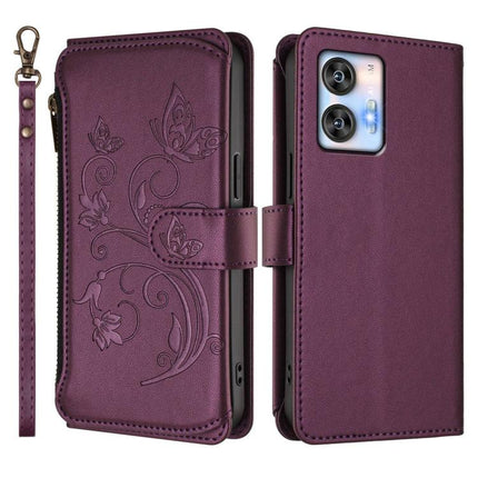 Butterfly Love Flower Multi-card Zipper Wallet Leather Phone Case, For Oukitel C35, For Oukitel C33