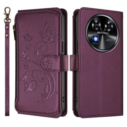 Butterfly Love Flower Multi-card Zipper Wallet Leather Phone Case, For Oukitel C37, For Oukitel C51, For Oukitel C38