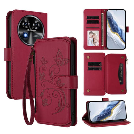 Butterfly Love Flower Multi-card Zipper Wallet Leather Phone Case, For Oukitel C37, For Oukitel C51, For Oukitel C38