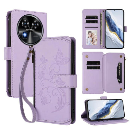 Butterfly Love Flower Multi-card Zipper Wallet Leather Phone Case, For Oukitel C37, For Oukitel C51, For Oukitel C38