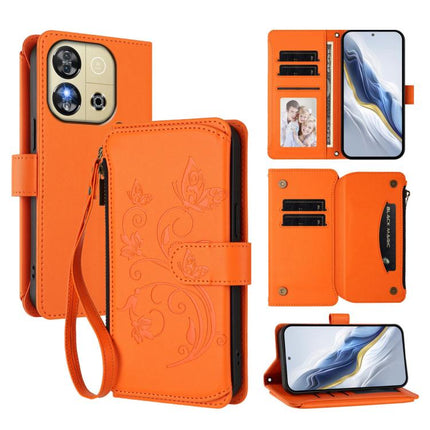 Butterfly Love Flower Multi-card Zipper Wallet Leather Phone Case, For Oukitel C57S / C57 / C57 Pro, For Oukitel C53, For Oukitel C50