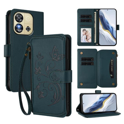 Butterfly Love Flower Multi-card Zipper Wallet Leather Phone Case, For Oukitel C57S / C57 / C57 Pro, For Oukitel C53, For Oukitel C50
