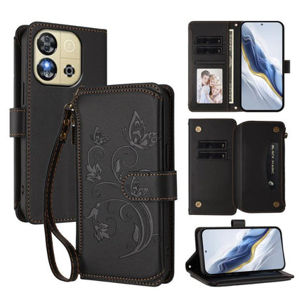 Butterfly Love Flower Multi-card Zipper Wallet Leather Phone Case, For Oukitel C57S / C57 / C57 Pro, For Oukitel C53, For Oukitel C50