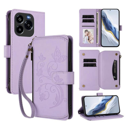 Butterfly Love Flower Multi-card Zipper Wallet Leather Phone Case, For Oukitel C1 Pro / C1, For Oukitel C65 Pro / C65, For Oukitel C58 / C58 Pro