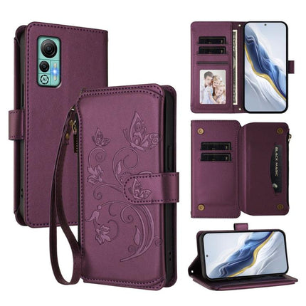 Butterfly Love Flower Multi-card Zipper Wallet Leather Phone Case, For Ulefone Note 14