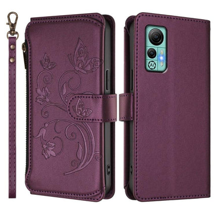 Butterfly Love Flower Multi-card Zipper Wallet Leather Phone Case, For Ulefone Note 14
