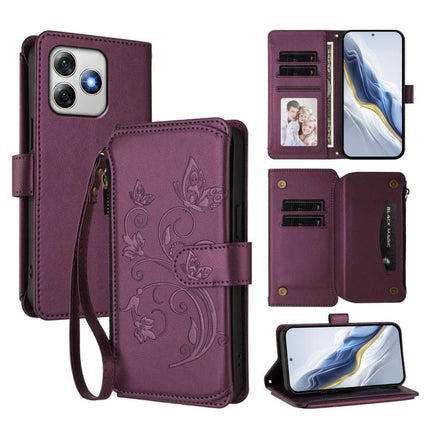 Butterfly Love Flower Multi-card Zipper Wallet Leather Phone Case, For Ulefone Note 21, For Ulefone Note 18 Ultra / Note 18 Pro, For Ulefone Note 20 Pro