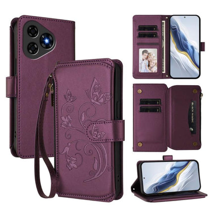 Butterfly Love Flower Multi-card Zipper Wallet Leather Phone Case, For Ulefone Note 19, For Ulefone Note 17 Pro, For Ulefone Note 16 Pro