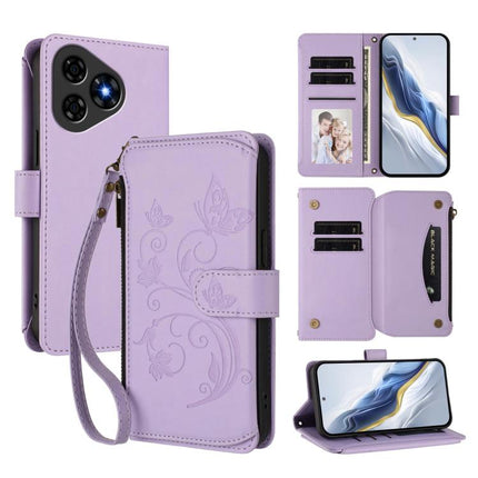 Butterfly Love Flower Multi-card Zipper Wallet Leather Phone Case, For Ulefone Note 19, For Ulefone Note 17 Pro, For Ulefone Note 16 Pro