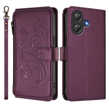 Butterfly Love Flower Multi-card Zipper Wallet Leather Phone Case, For Ulefone Note 21, For Ulefone Note 18 Ultra / Note 18 Pro, For Ulefone Note 20 Pro