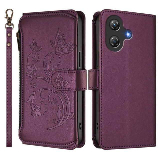 Butterfly Love Flower Multi-card Zipper Wallet Leather Phone Case, For Ulefone Note 21, For Ulefone Note 18 Ultra / Note 18 Pro, For Ulefone Note 20 Pro
