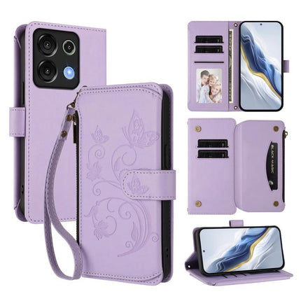 Butterfly Love Flower Multi-card Zipper Wallet Leather Phone Case, For Umidigi A15 / A15C / A15T, For Umidigi G9 5G, For Umidigi Bison X20