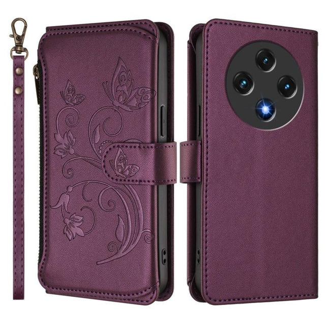 Butterfly Love Flower Multi-card Zipper Wallet Leather Phone Case, For Umidigi G100, For Umidigi Note 100, For Umidigi Note 90