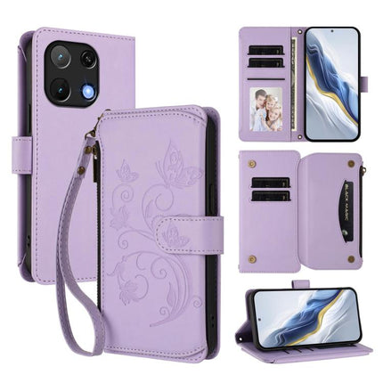 Butterfly Love Flower Multi-card Zipper Wallet Leather Phone Case, For Umidigi G100, For Umidigi Note 100, For Umidigi Note 90