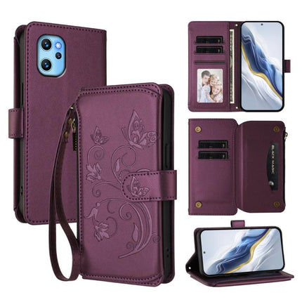 Butterfly Love Flower Multi-card Zipper Wallet Leather Phone Case, For Umidigi Power 7 / Power 7S, For Umidigi Power 7 Max