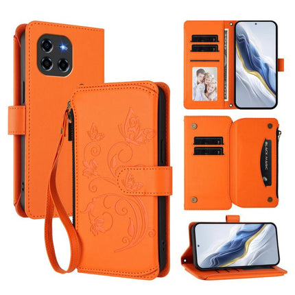 Butterfly Love Flower Multi-card Zipper Wallet Leather Phone Case, For Doogee Note 58 / Note 58 Pro, For Doogee Blade GT, For Doogee N55 / N55 Plus