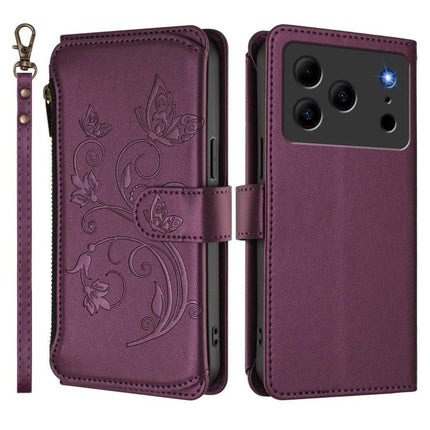Butterfly Love Flower Multi-card Zipper Wallet Leather Phone Case, For Doogee Note 56 / Note 56 Pro, For Doogee N60 Pro, For Doogee Note 59 / Note 59 Pro