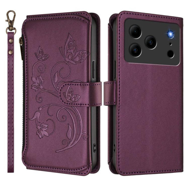 Butterfly Love Flower Multi-card Zipper Wallet Leather Phone Case, For Doogee Note 56 / Note 56 Pro, For Doogee N60 Pro, For Doogee Note 59 / Note 59 Pro