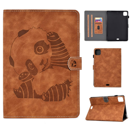 Funda de piel sintética con tapa horizontal con diseño en relieve de oso, soporte, ranura para tarjetas y tira antideslizante, para iPad Air 2022/2020 10.9