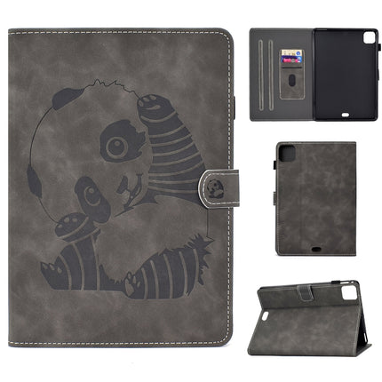 Funda de piel sintética con tapa horizontal con diseño en relieve de oso, soporte, ranura para tarjetas y tira antideslizante, para iPad Air 2022/2020 10.9
