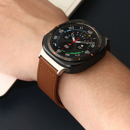 xDfind Rivet Buckle Genuine Leather Watch Band, For Amazfit T-Rex 3