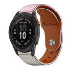 For Garmin Fenix 8/7X/6X/5X 26mm / Pink White
