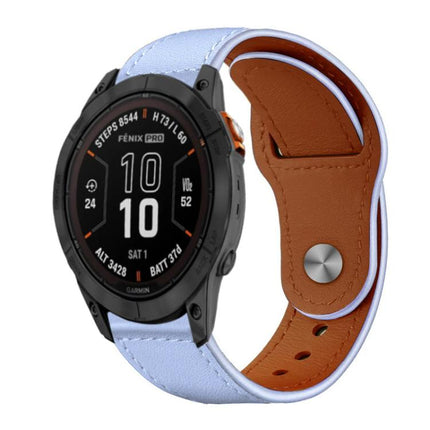 xDfind Rivet Buckle Genuine Leather Watch Band, For Garmin Fenix 8/7X/6X/5X 26mm, For Garmin Fenix 8/7/6/5 22mm
