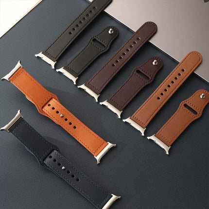 xDfind Rivet Buckle Genuine Leather Watch Band, For Garmin Fenix 8/7X/6X/5X 26mm, For Garmin Fenix 8/7/6/5 22mm